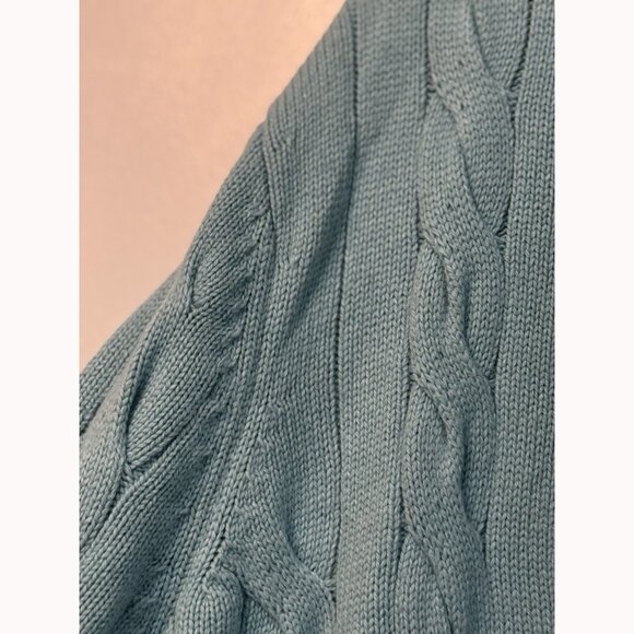 Talbots Women’s Cable Knit Shawl Collar Cardigan XL Cottage Coastal Grandmother - Picture 6 of 11